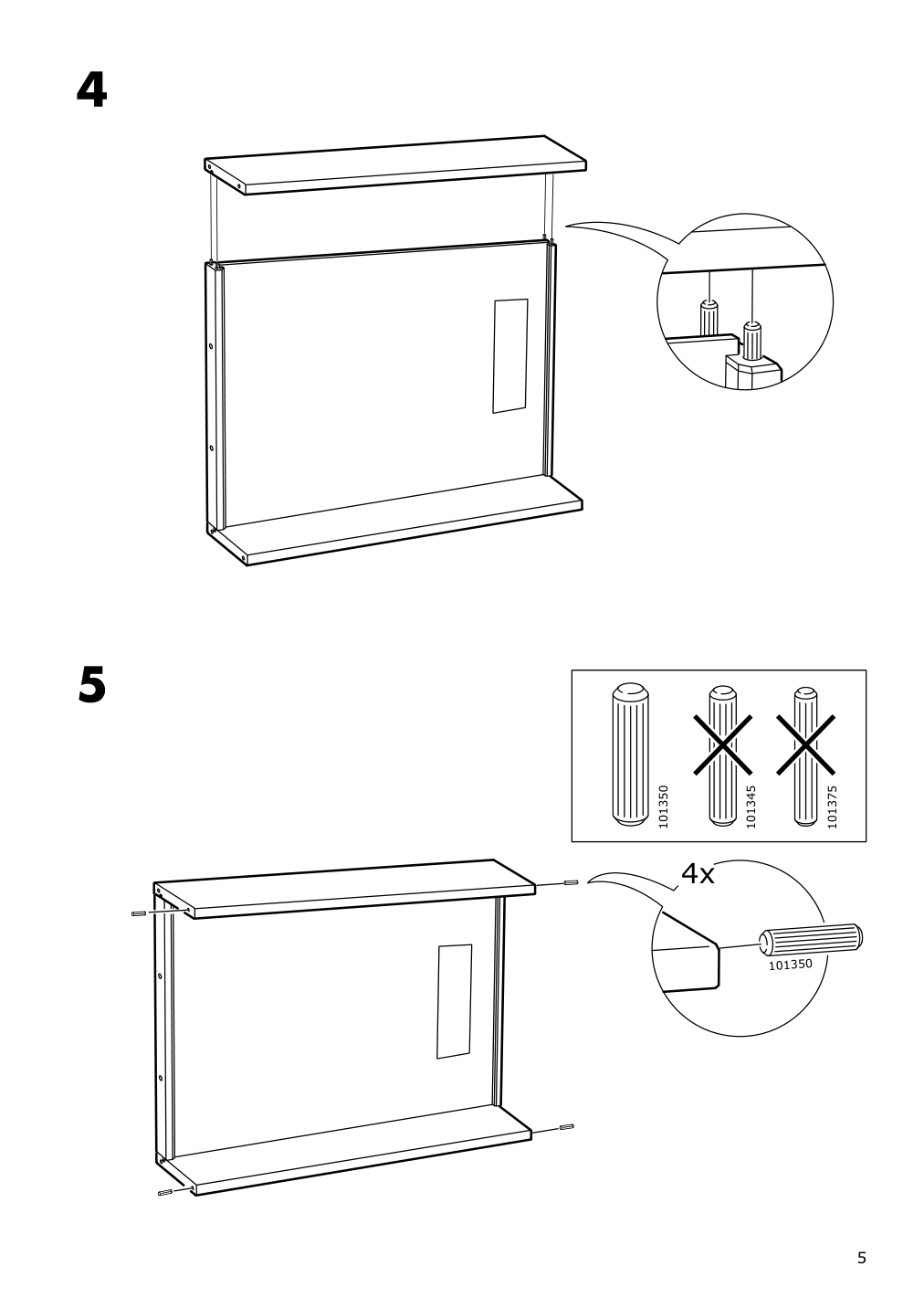 Assembly instructions for IKEA Gulliver changing table white | Page 5 - IKEA GULLIVER 2-piece baby furniture set 195.061.13