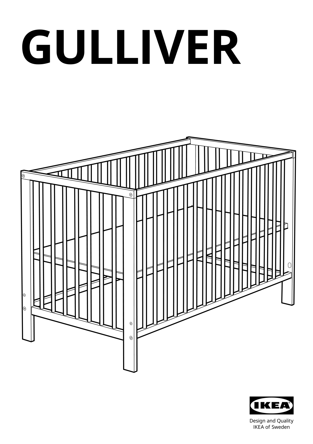 Assembly instructions for IKEA Gulliver crib white | Page 1 - IKEA GULLIVER 2-piece baby furniture set 195.061.13