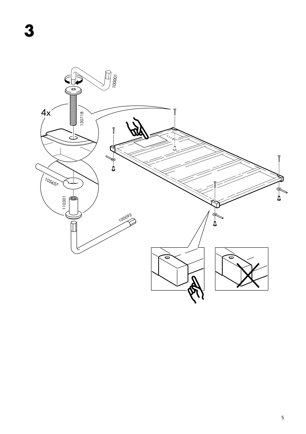 Assembly instructions for IKEA Gulliver crib white | Page 5 - IKEA GULLIVER 2-piece baby furniture set 195.061.13