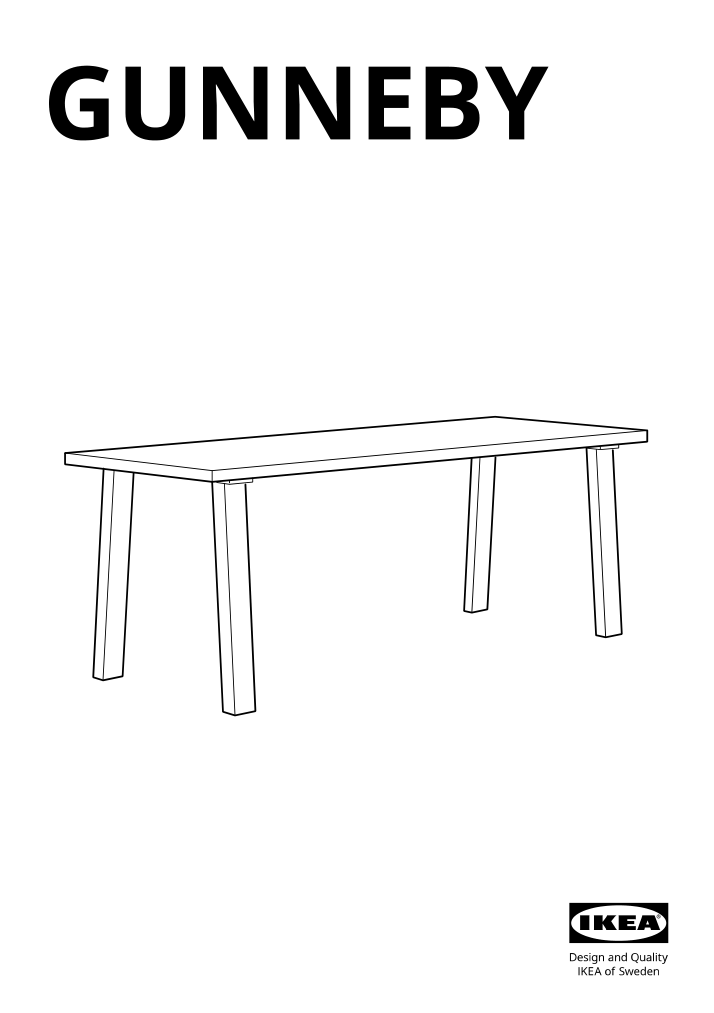 Assembly instructions for IKEA Gunneby table walnut veneer | Page 1 - IKEA GUNNEBY table 805.566.32