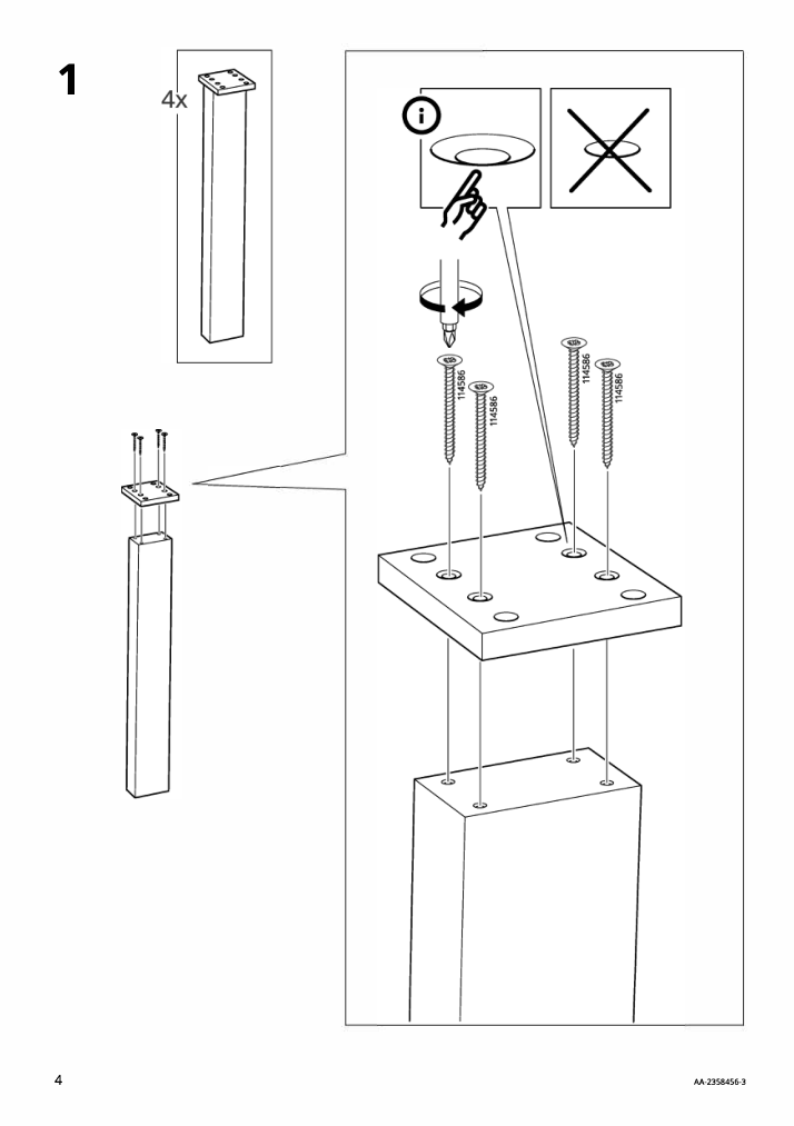 Assembly instructions for IKEA Gunneby table walnut veneer | Page 4 - IKEA GUNNEBY table 805.566.32