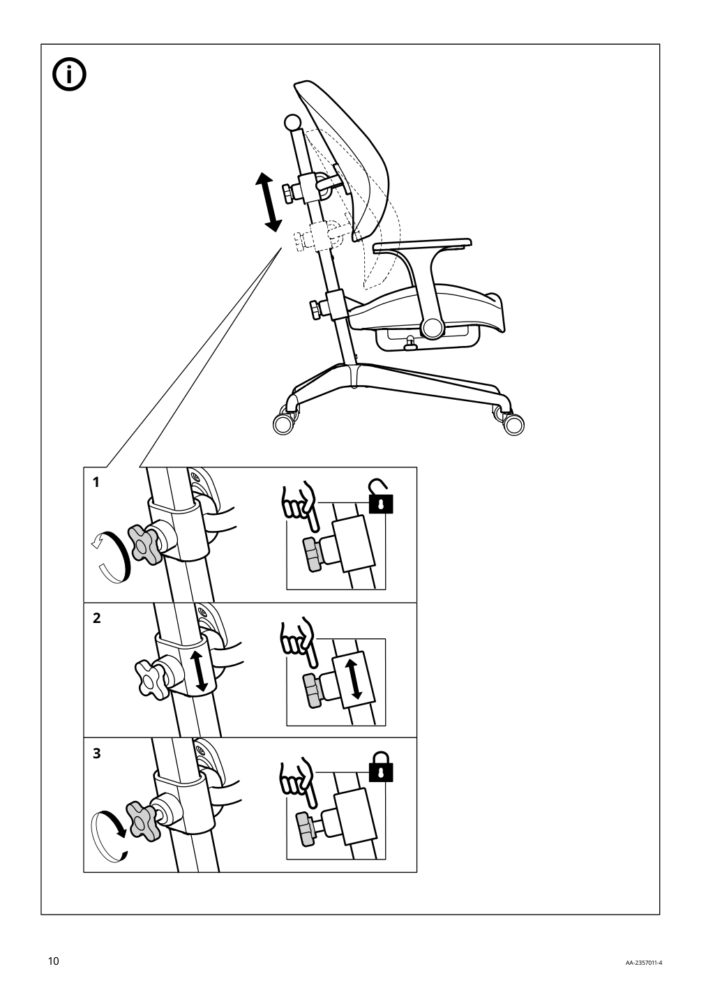 Assembly instructions for IKEA Gunrik childs desk chair turquoise | Page 10 - IKEA GUNRIK child's desk chair 305.586.24