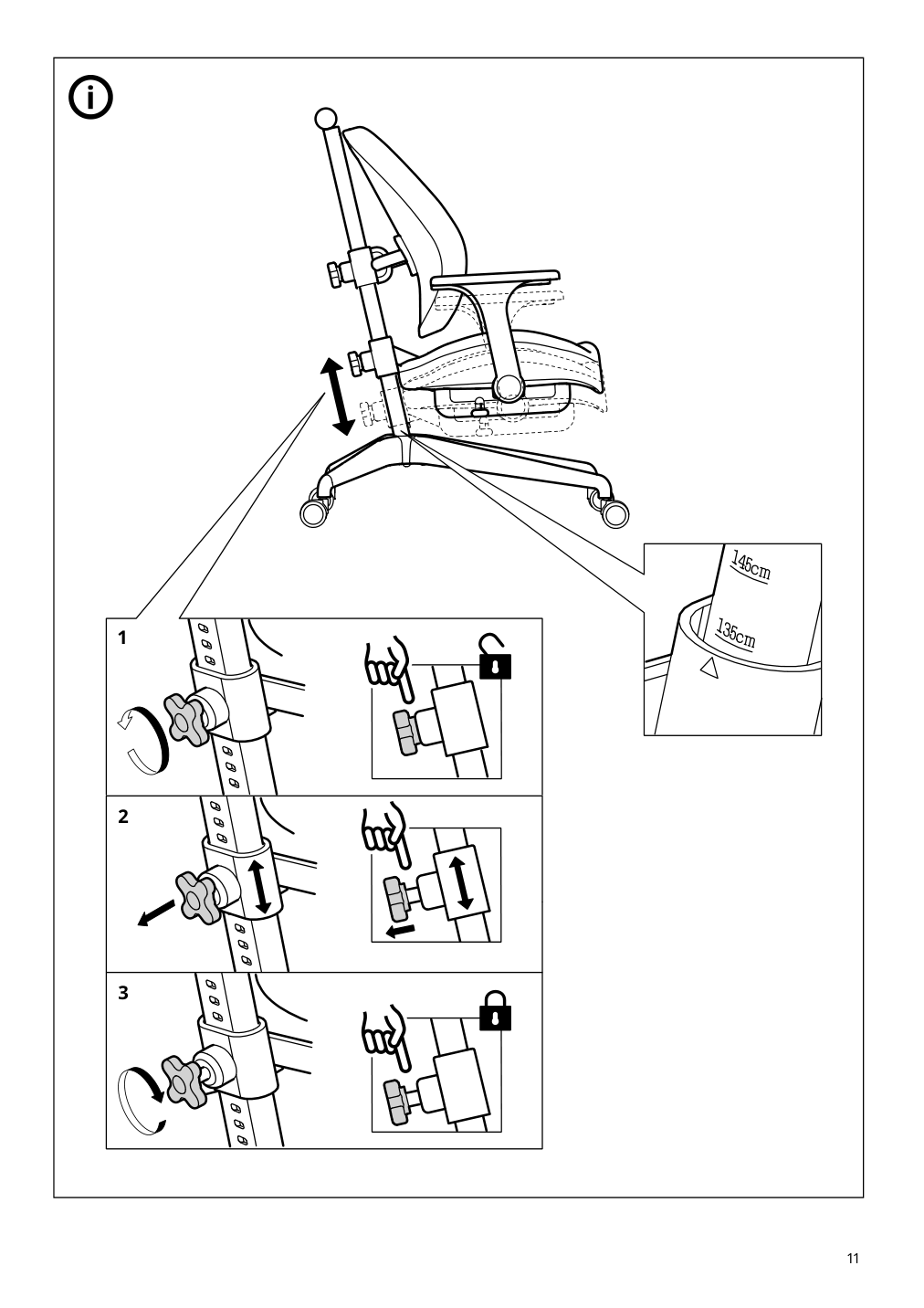 Assembly instructions for IKEA Gunrik childs desk chair turquoise | Page 11 - IKEA GUNRIK child's desk chair 305.586.24