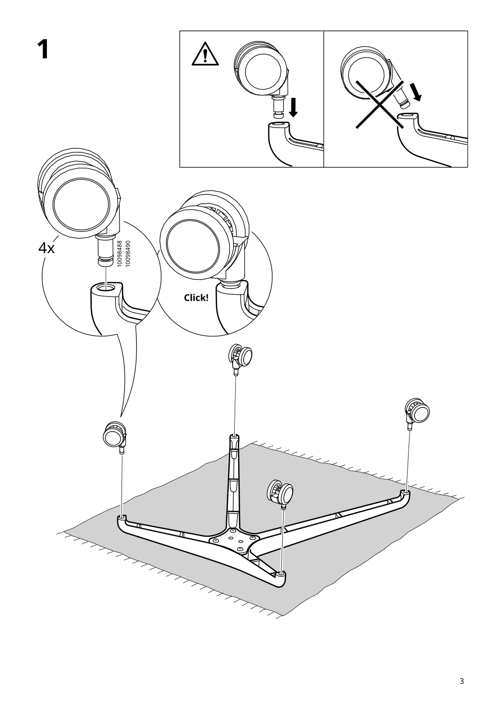 Assembly instructions for IKEA Gunrik childs desk chair turquoise | Page 3 - IKEA GUNRIK child's desk chair 305.586.24