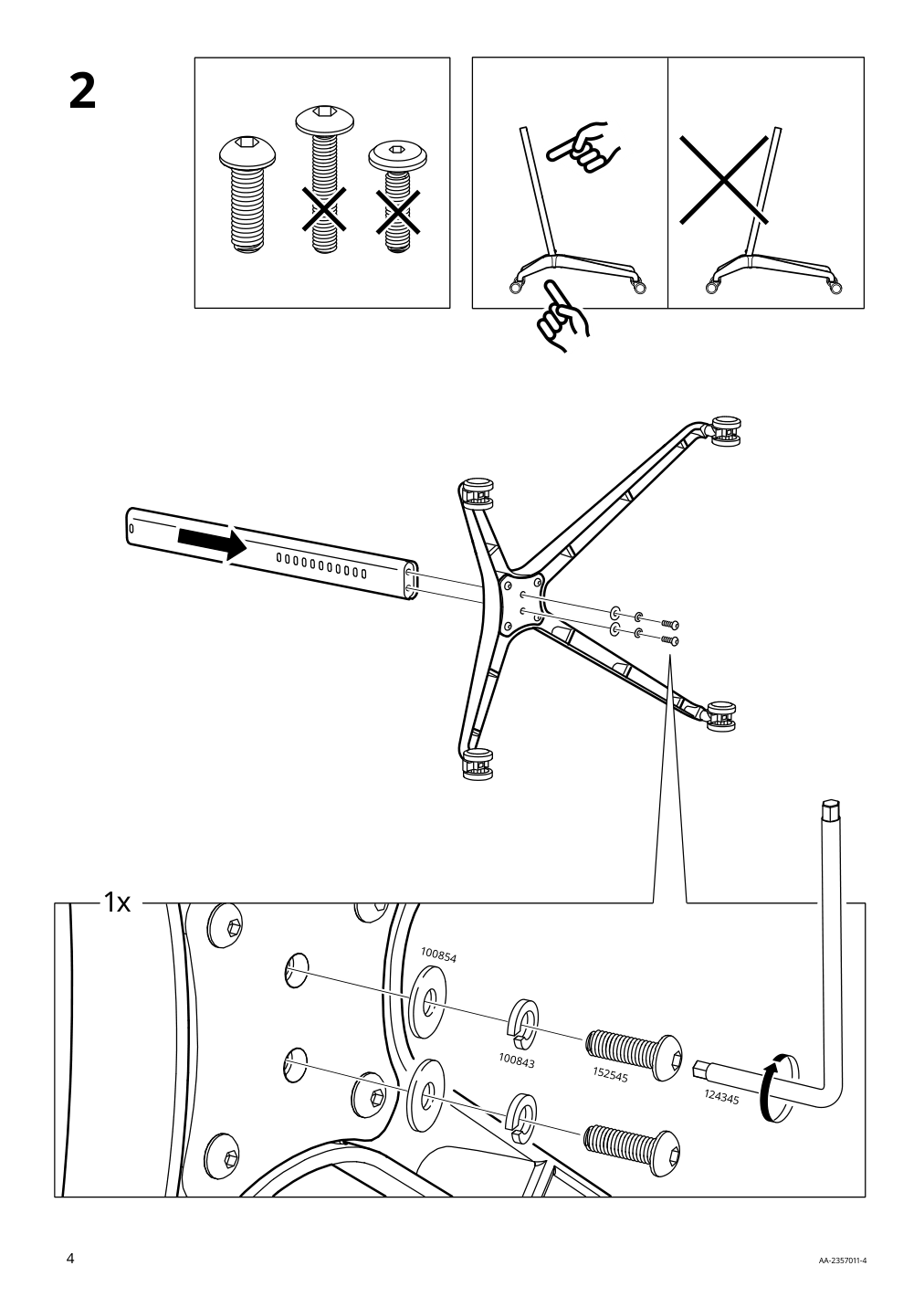 Assembly instructions for IKEA Gunrik childs desk chair turquoise | Page 4 - IKEA GUNRIK child's desk chair 305.586.24