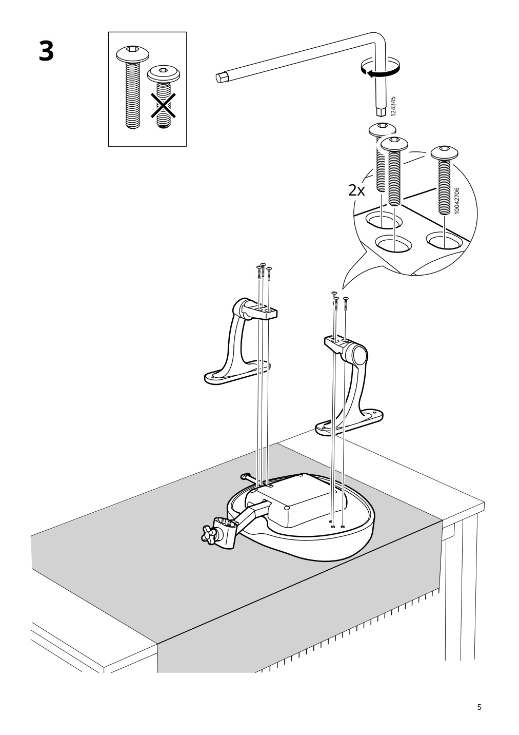 Assembly instructions for IKEA Gunrik childs desk chair turquoise | Page 5 - IKEA GUNRIK child's desk chair 305.586.24