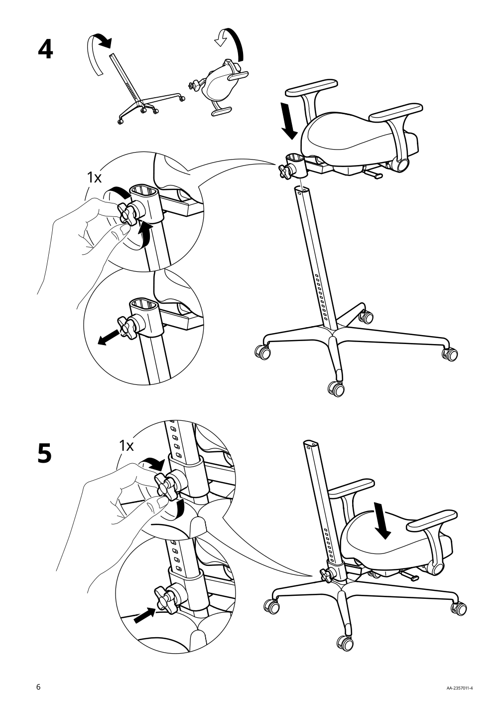 Assembly instructions for IKEA Gunrik childs desk chair turquoise | Page 6 - IKEA GUNRIK child's desk chair 305.586.24