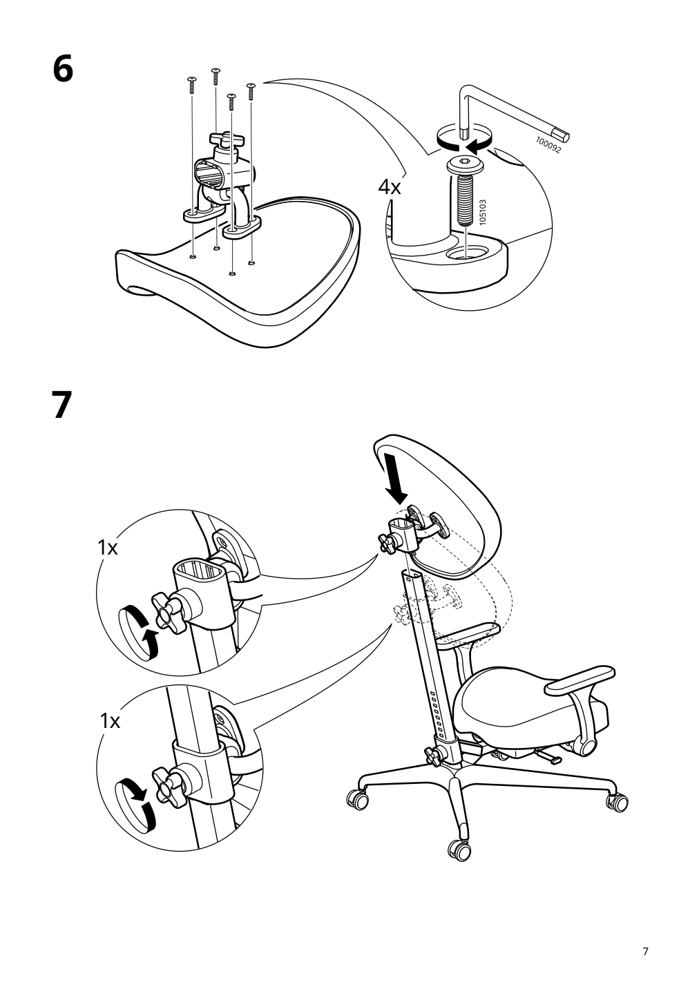 Assembly instructions for IKEA Gunrik childs desk chair turquoise | Page 7 - IKEA GUNRIK child's desk chair 305.586.24