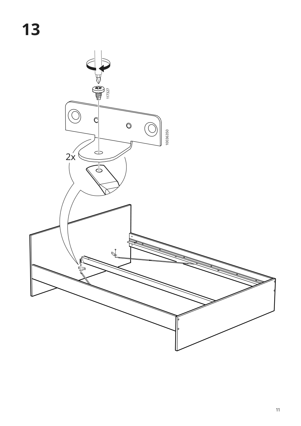 Assembly instructions for IKEA Gursken bed frame with headboard light beige | Page 11 - IKEA GURSKEN bedroom furniture, set of 3 494.205.04