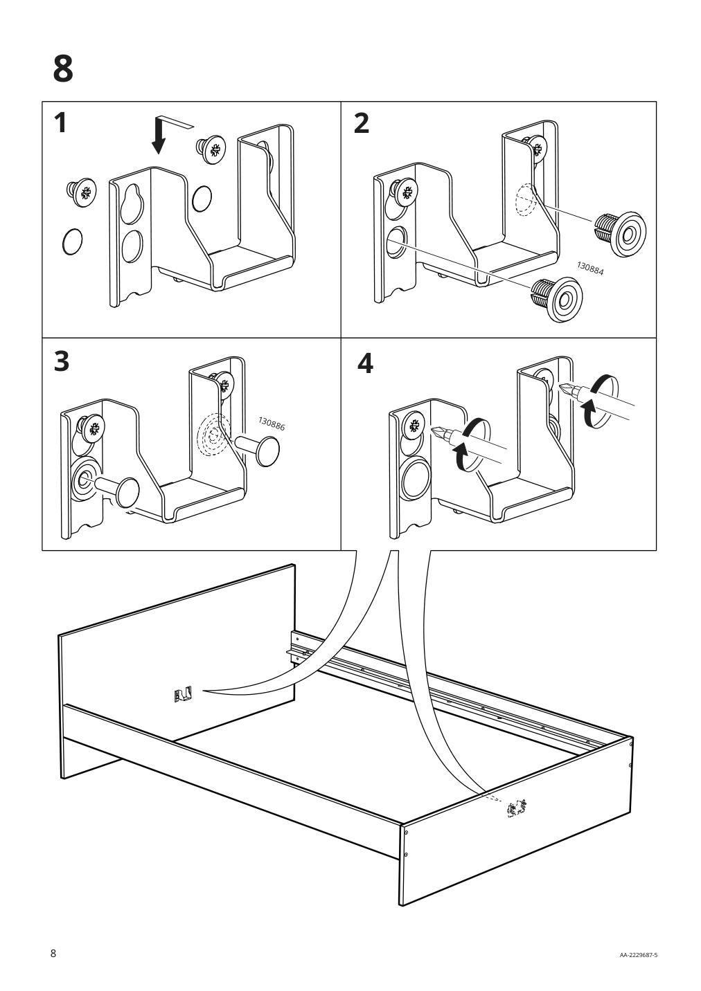 Assembly instructions for IKEA Gursken bed frame with headboard light beige | Page 8 - IKEA GURSKEN bed frame with headboard 194.086.69