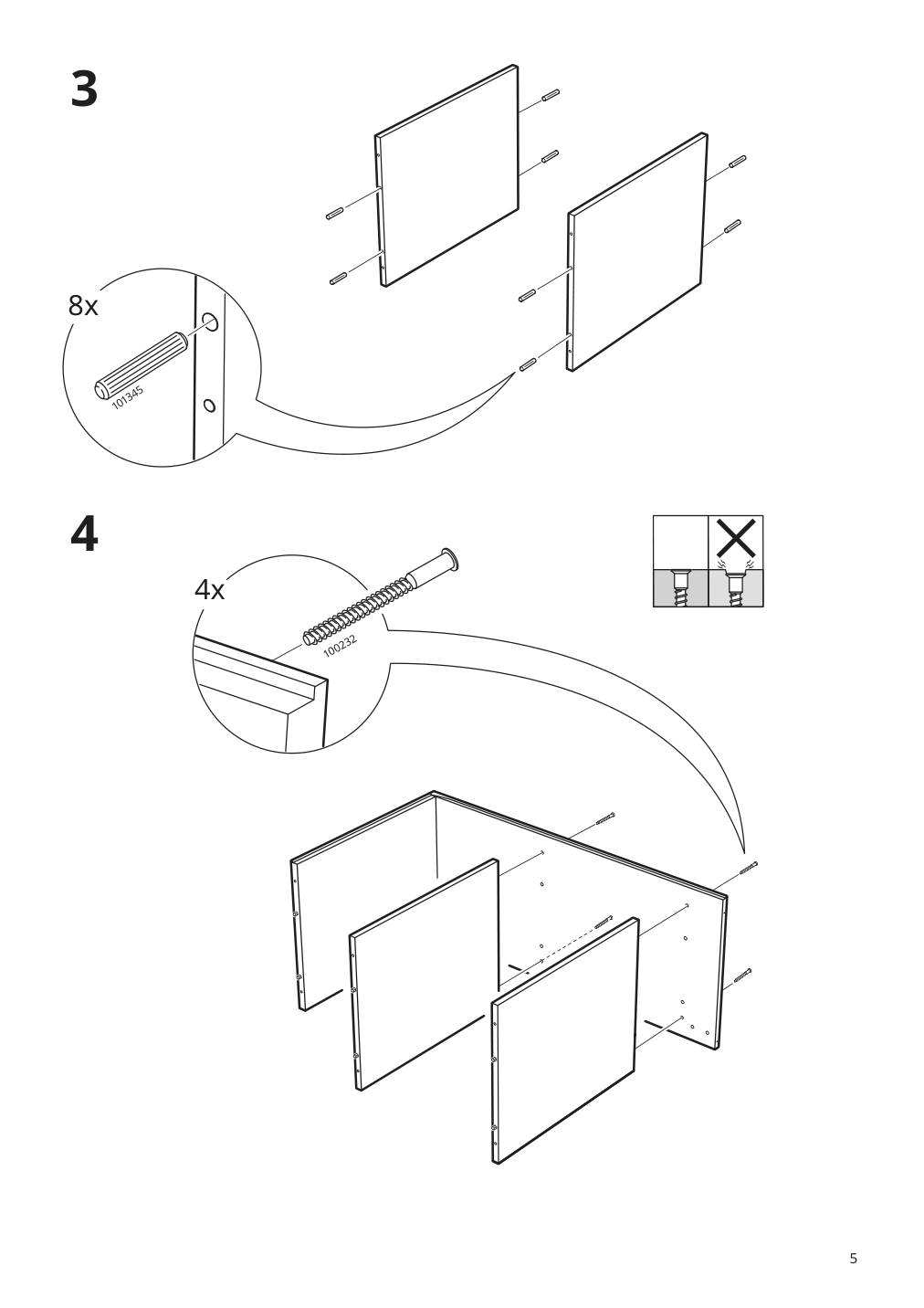 Assembly instructions for IKEA Gursken nightstand light beige | Page 5 - IKEA GURSKEN bedroom furniture, set of 3 494.205.04