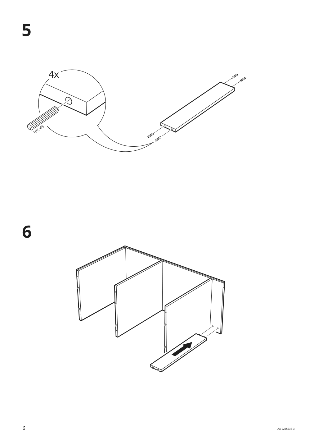 Assembly instructions for IKEA Gursken nightstand light beige | Page 6 - IKEA GURSKEN bedroom furniture, set of 3 494.205.04