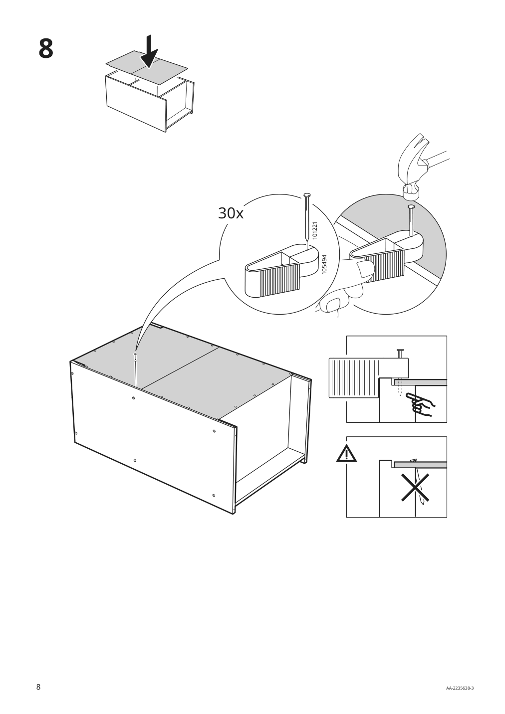 Assembly instructions for IKEA Gursken nightstand light beige | Page 8 - IKEA GURSKEN bedroom furniture, set of 3 494.205.04