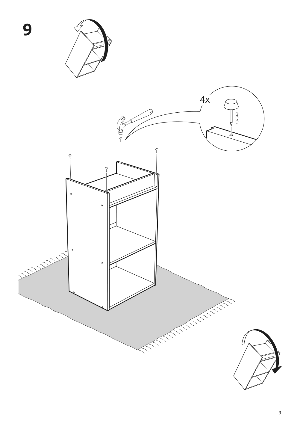 Assembly instructions for IKEA Gursken nightstand light beige | Page 9 - IKEA GURSKEN bedroom furniture, set of 3 494.205.04