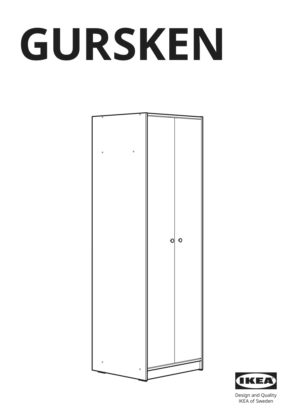 Assembly instructions for IKEA Gursken wardrobe with 2 doors light beige | Page 1 - IKEA GURSKEN wardrobe with 2 doors 005.032.99