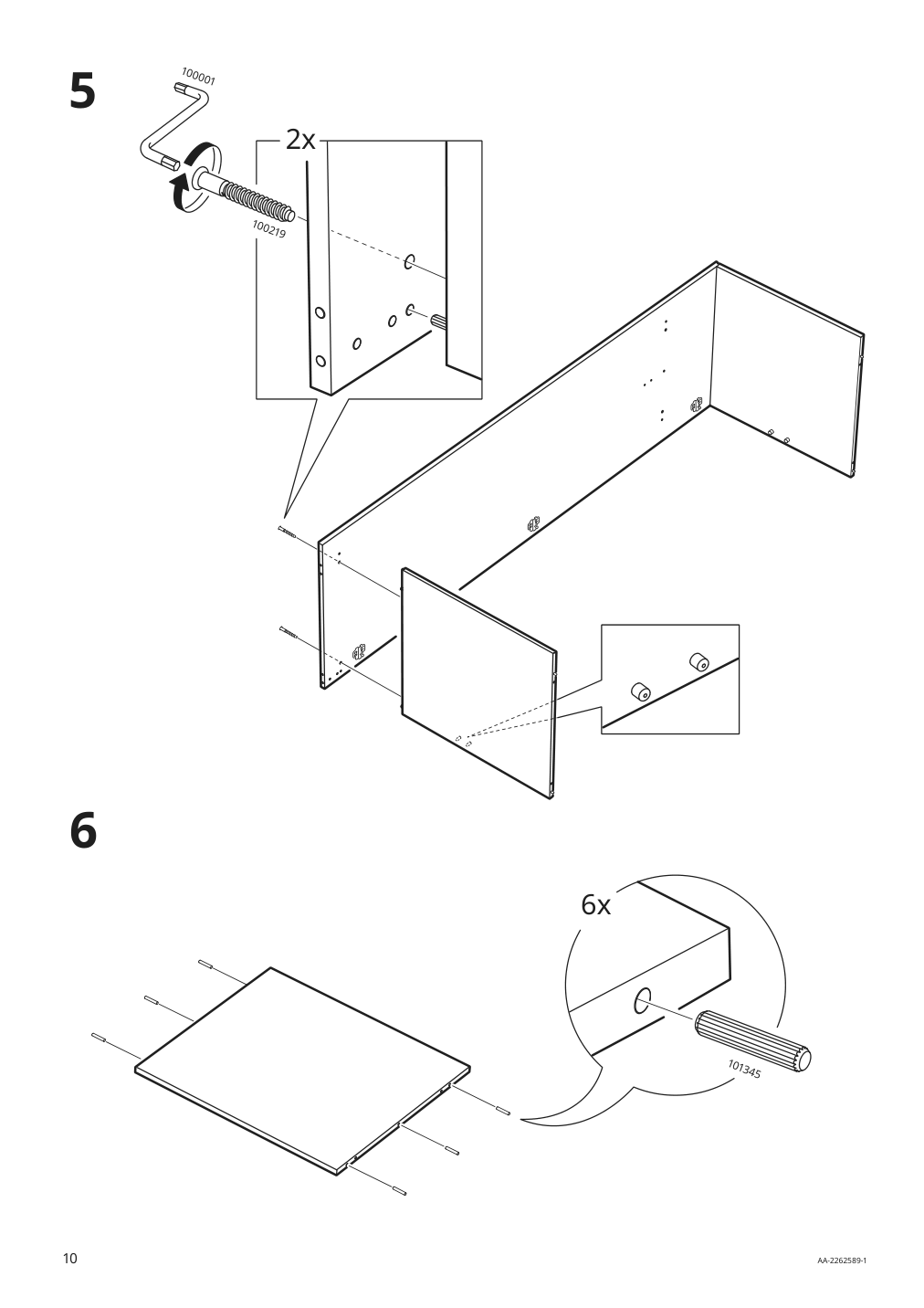 Assembly instructions for IKEA Gursken wardrobe with 2 doors light beige | Page 10 - IKEA GURSKEN bedroom furniture, set of 3 494.205.04