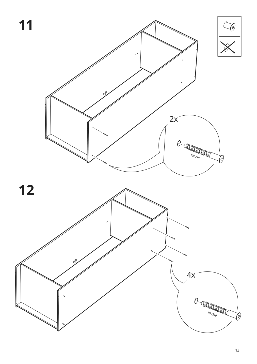 Assembly instructions for IKEA Gursken wardrobe with 2 doors light beige | Page 13 - IKEA GURSKEN bedroom furniture, set of 3 494.205.04