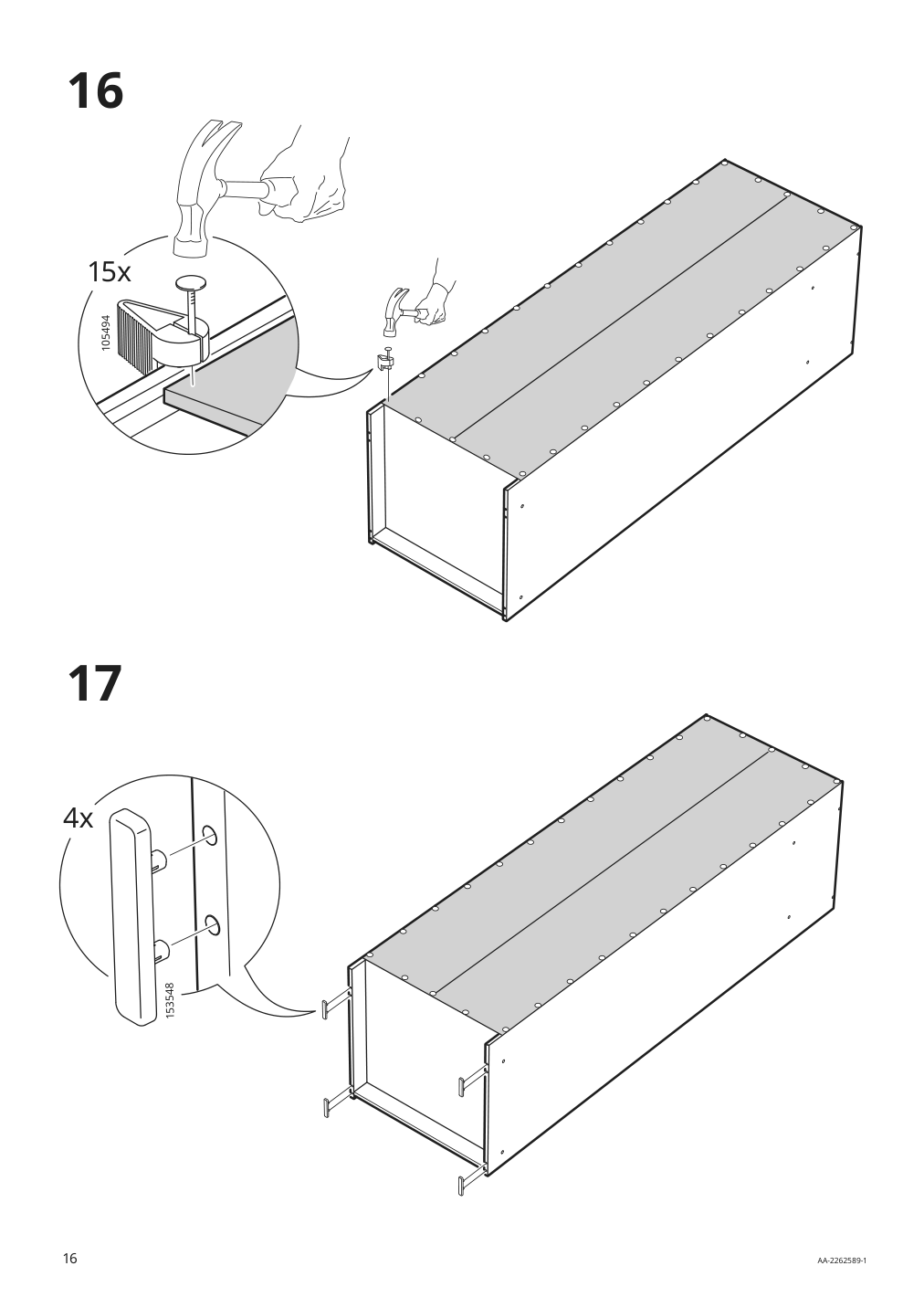 Assembly instructions for IKEA Gursken wardrobe with 2 doors light beige | Page 16 - IKEA GURSKEN bedroom furniture, set of 3 494.205.04