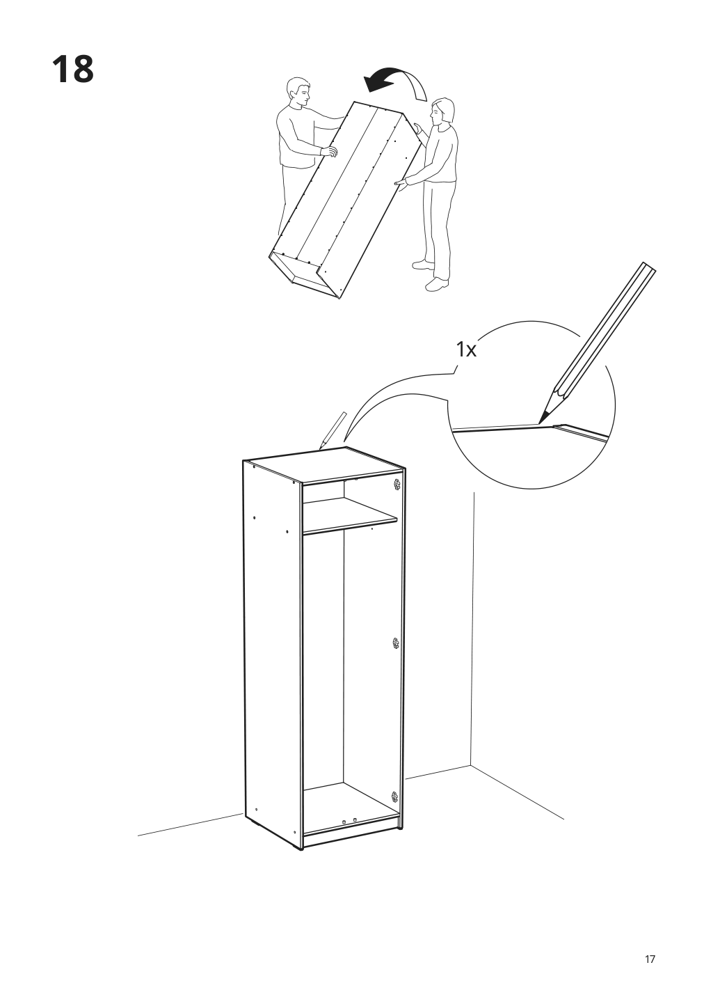 Assembly instructions for IKEA Gursken wardrobe with 2 doors light beige | Page 17 - IKEA GURSKEN bedroom furniture, set of 3 494.205.04