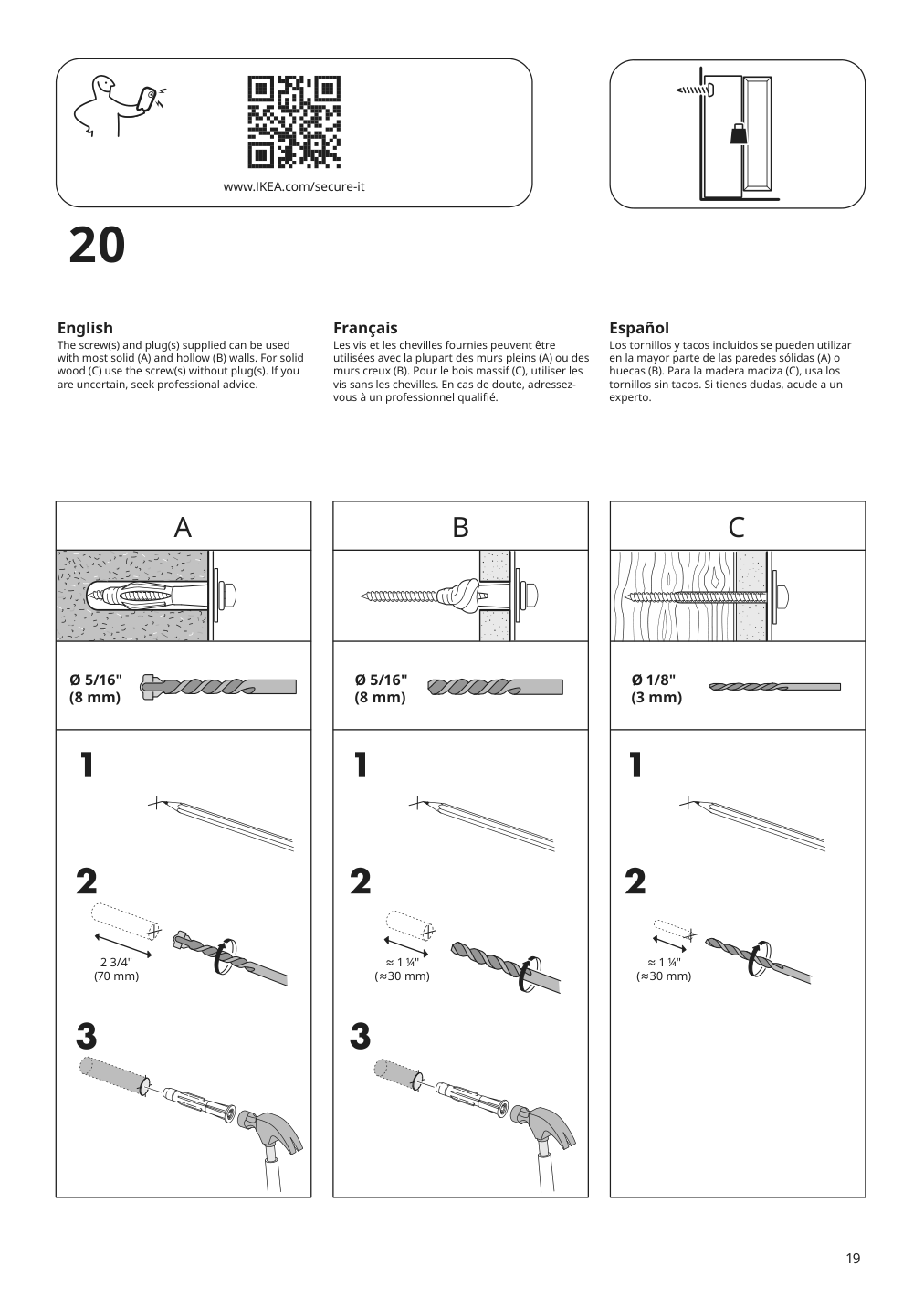 Assembly instructions for IKEA Gursken wardrobe with 2 doors light beige | Page 19 - IKEA GURSKEN bedroom furniture, set of 3 494.205.04