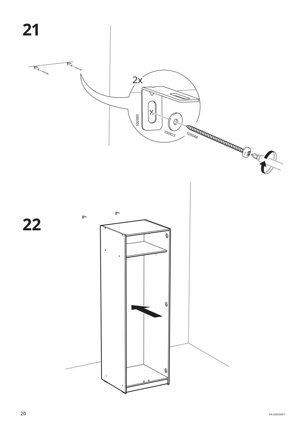 Assembly instructions for IKEA Gursken wardrobe with 2 doors light beige | Page 20 - IKEA GURSKEN bedroom furniture, set of 3 494.205.04