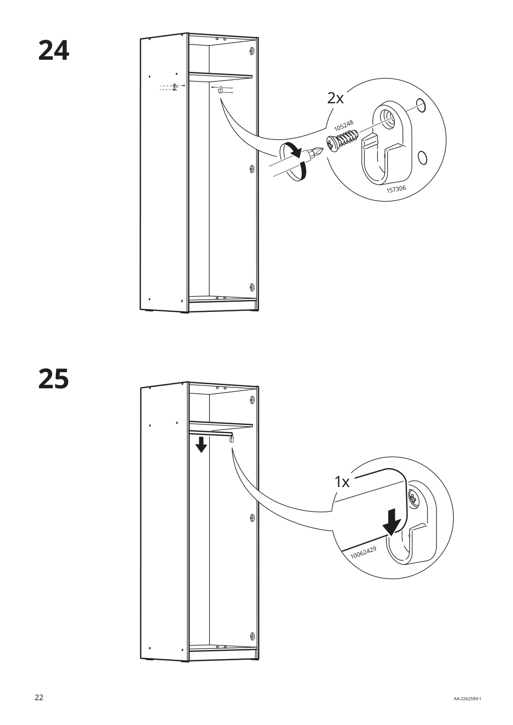 Assembly instructions for IKEA Gursken wardrobe with 2 doors light beige | Page 22 - IKEA GURSKEN wardrobe with 2 doors 005.032.99