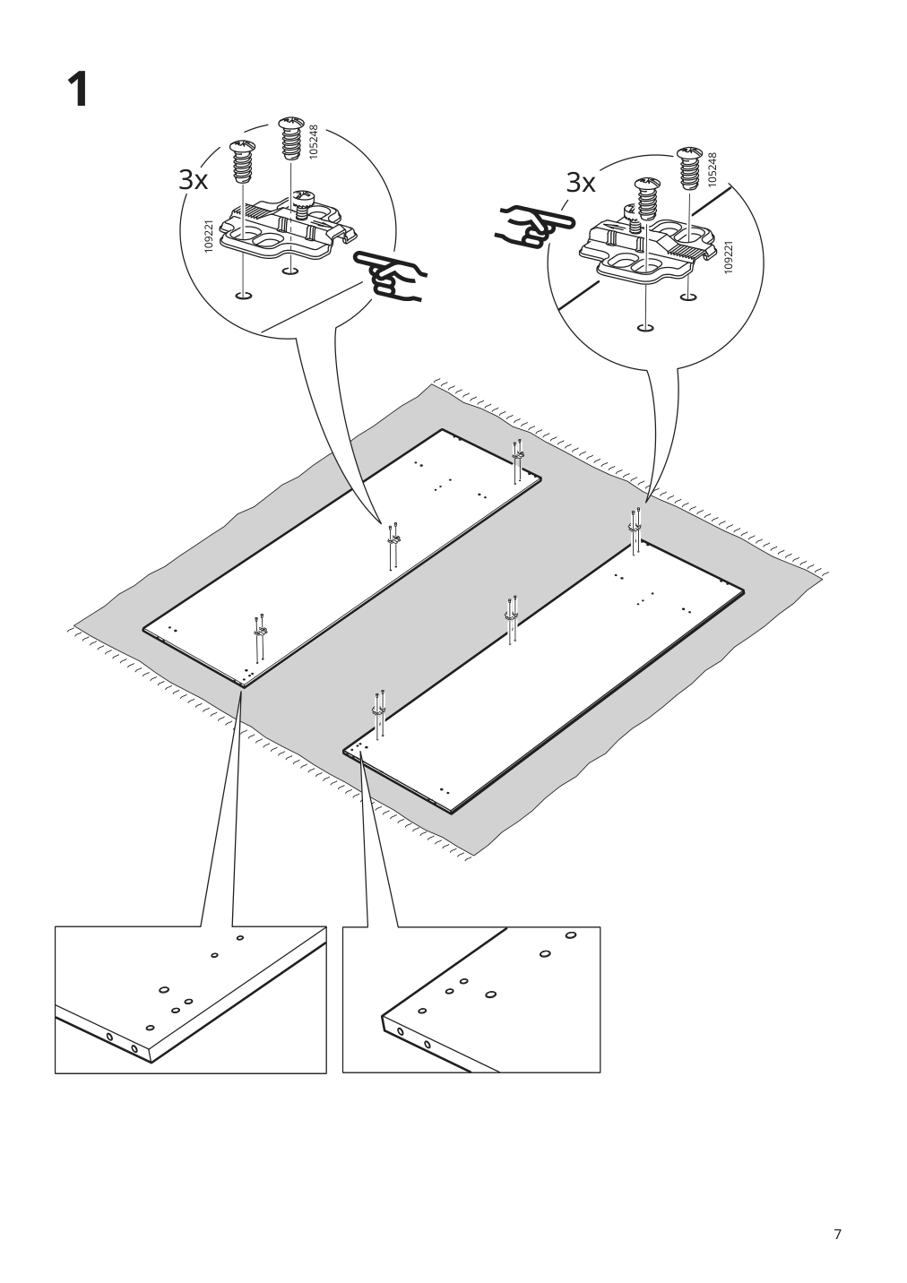 Assembly instructions for IKEA Gursken wardrobe with 2 doors light beige | Page 7 - IKEA GURSKEN bedroom furniture, set of 3 494.205.04