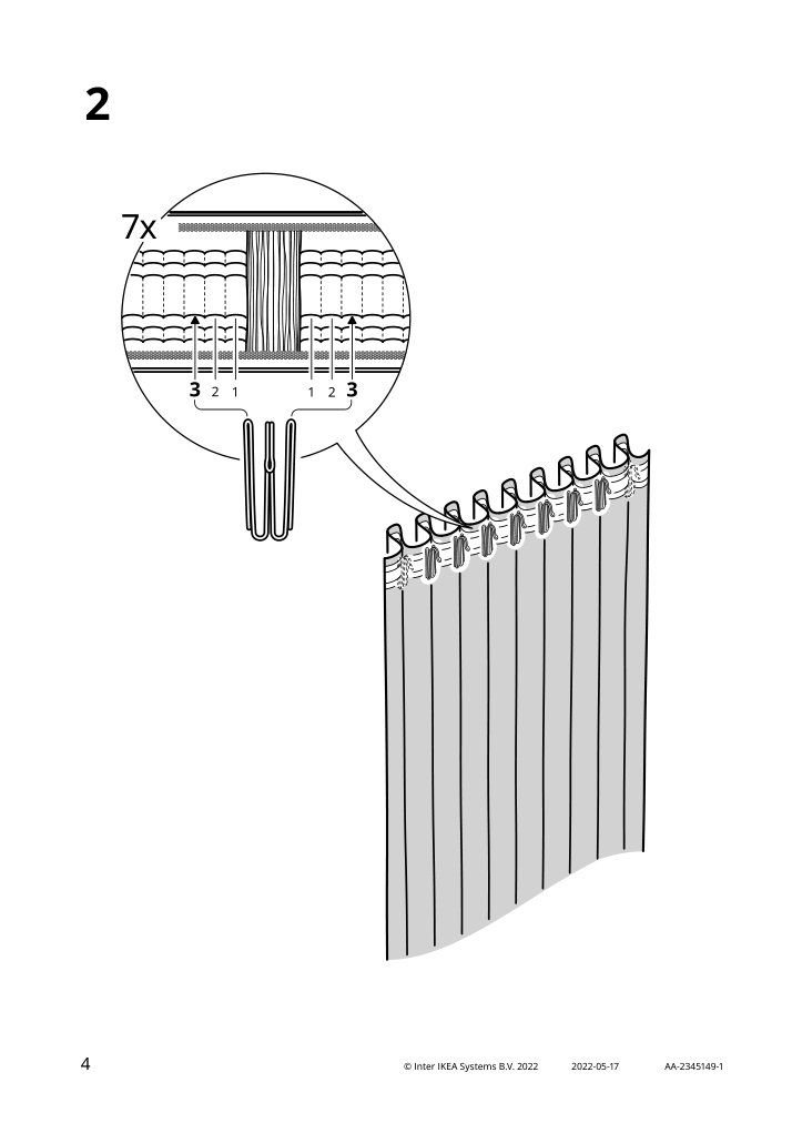 Assembly instructions for IKEA Haeckberberis room darkening curtains 1 pair beige | Page 4 - IKEA HÄCKBERBERIS room darkening curtains, 1 pair 805.513.90