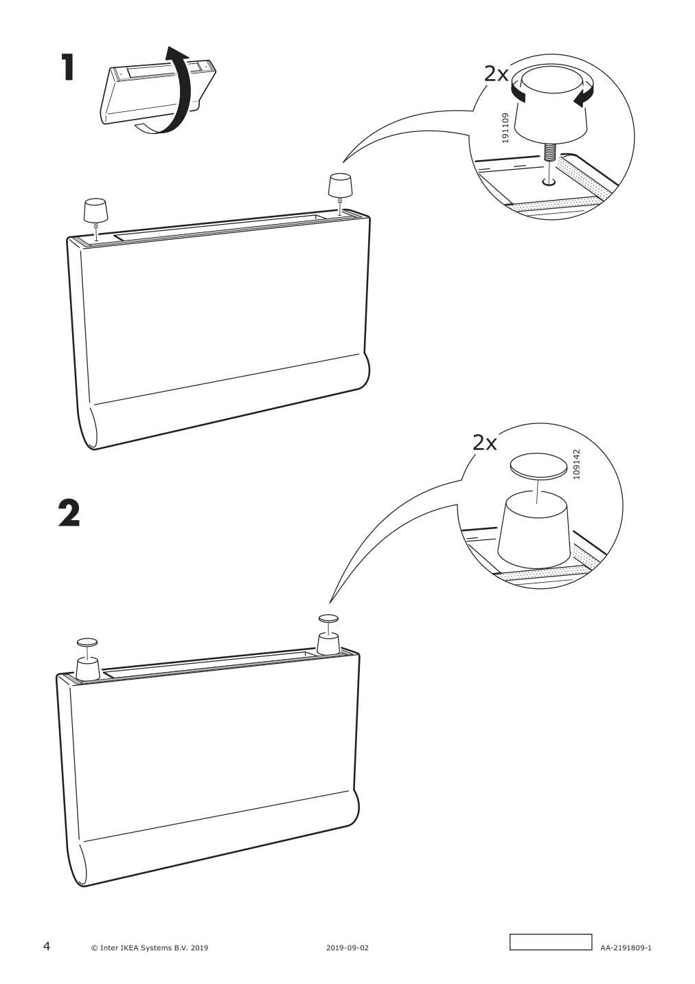 Assembly instructions for IKEA Haerlanda armrest frame | Page 4 - IKEA HÄRLANDA sleeper sofa 595.428.02