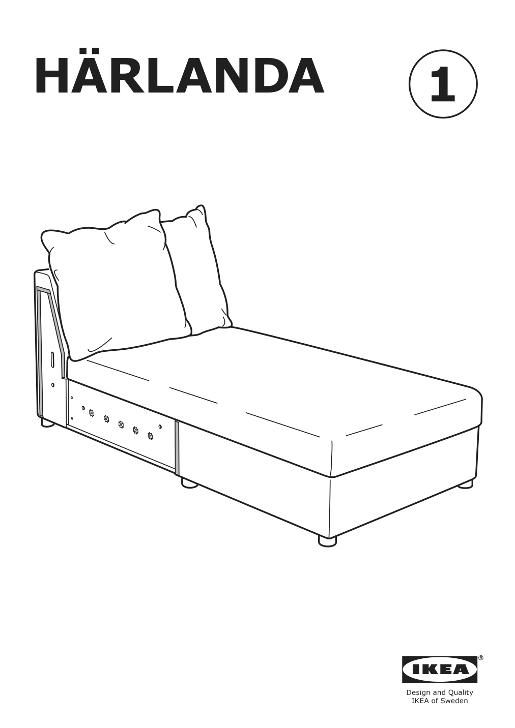 Assembly instructions for IKEA Haerlanda chaise section frame | Page 1 - IKEA HÄRLANDA sleeper sofa 595.428.02