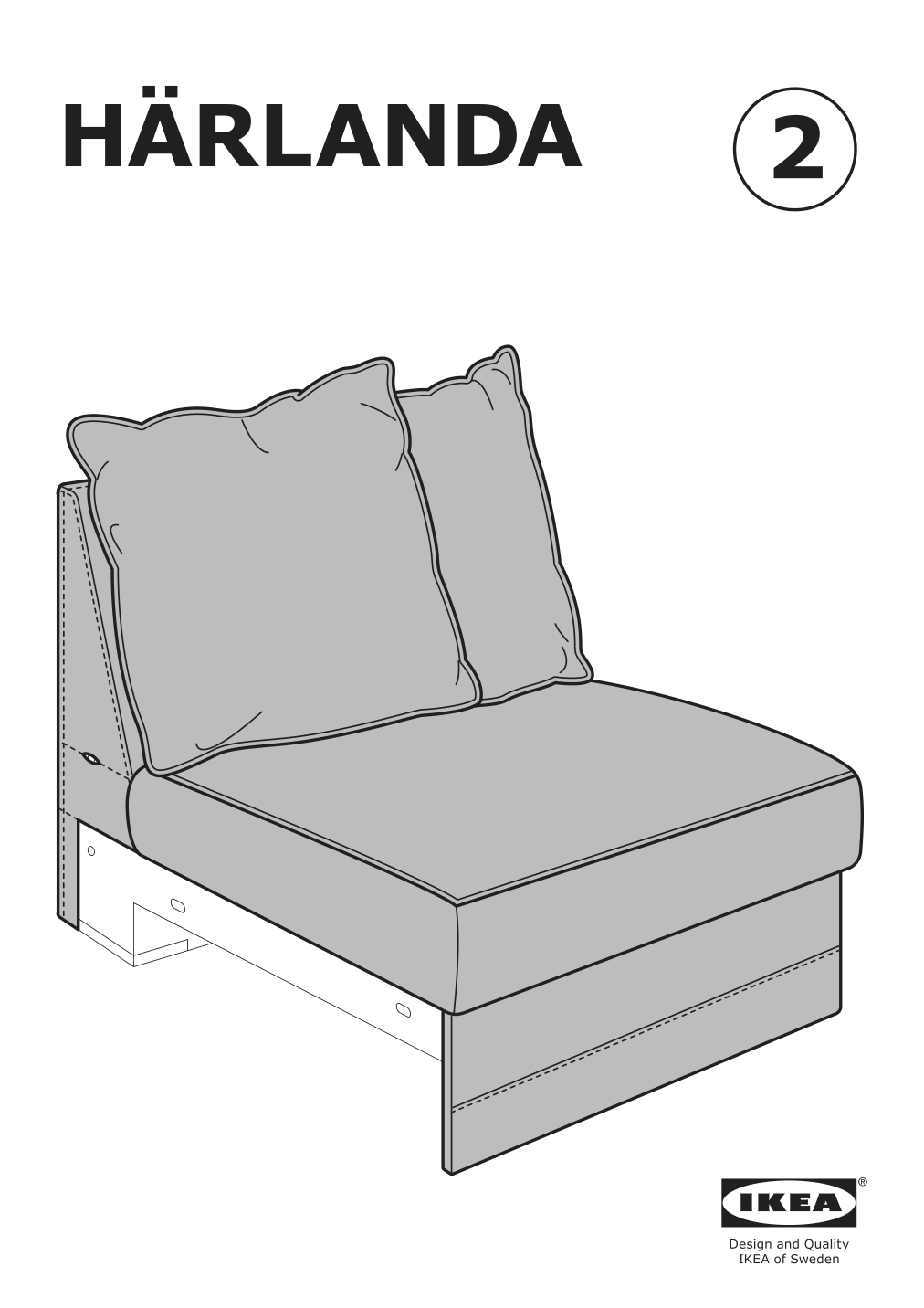 Assembly instructions for IKEA Haerlanda cover for 1 seat section ljungen medium gray | Page 1 - IKEA HÄRLANDA cover for sleeper sofa 693.206.07