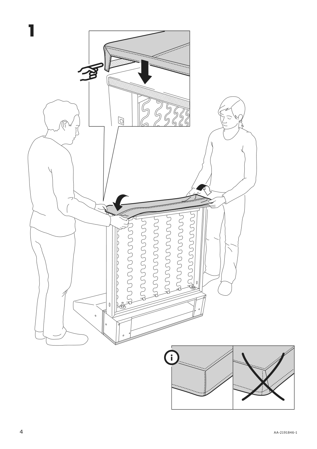 Assembly instructions for IKEA Haerlanda cover for 1 seat section ljungen light green | Page 4 - IKEA HÄRLANDA cover for sleeper sofa 093.206.05