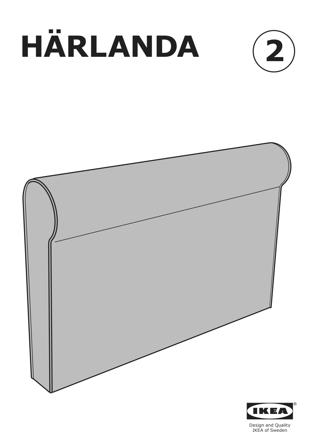 Assembly instructions for IKEA Haerlanda cover for armrest ljungen medium gray | Page 1 - IKEA HÄRLANDA cover f/corner sleeper sofa, 5-seat 493.207.12