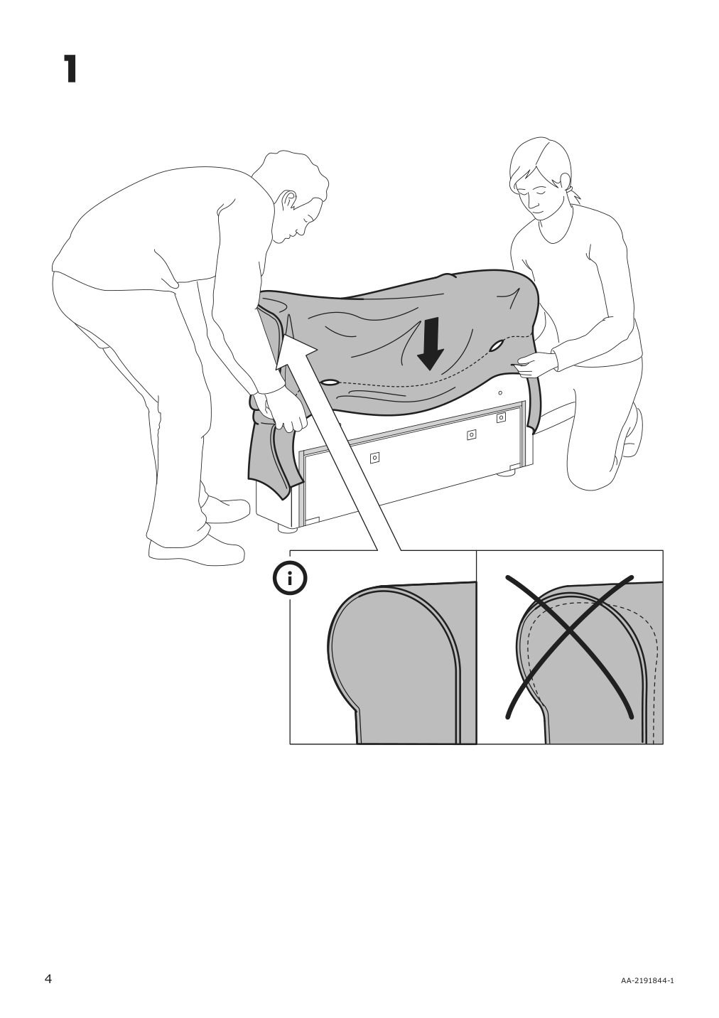 Assembly instructions for IKEA Haerlanda cover for armrest ljungen light green | Page 4 - IKEA HÄRLANDA cover for sectional, 5-seat 793.206.97