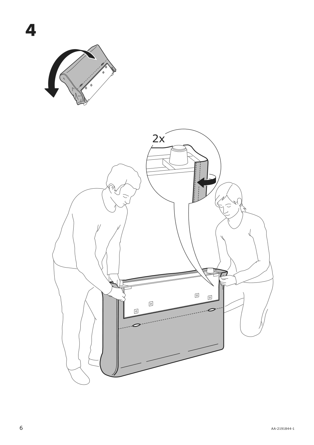 Assembly instructions for IKEA Haerlanda cover for armrest sporda natural | Page 6 - IKEA HÄRLANDA sofa 393.202.70