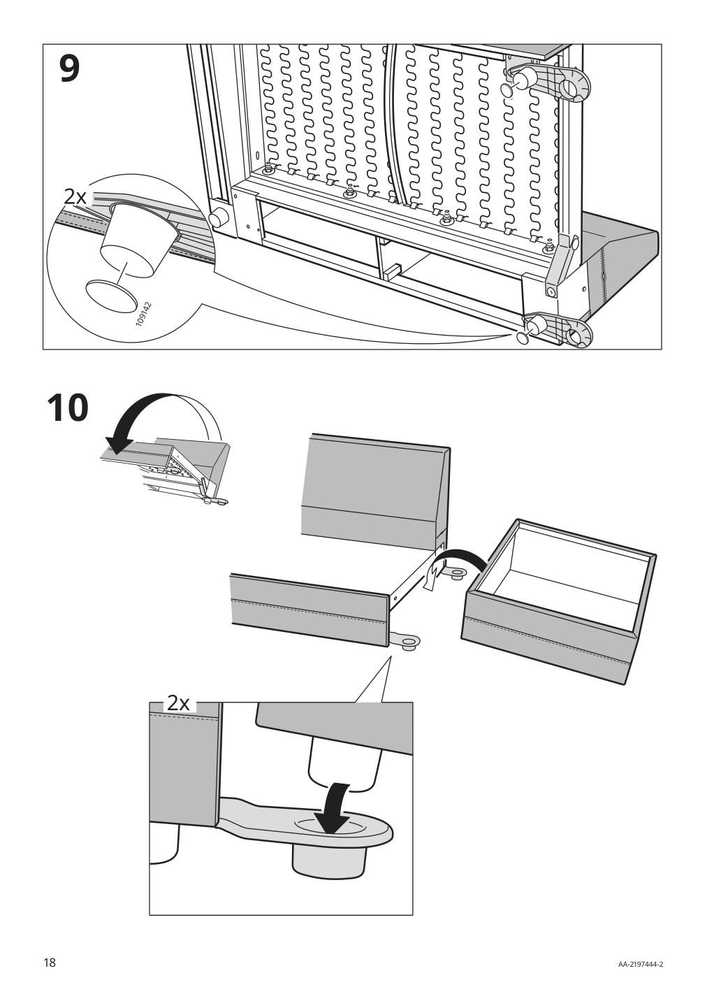 Assembly instructions for IKEA Haerlanda cover for ottoman with storage ljungen medium gray | Page 18 - IKEA HÄRLANDA ottoman with storage 793.202.30