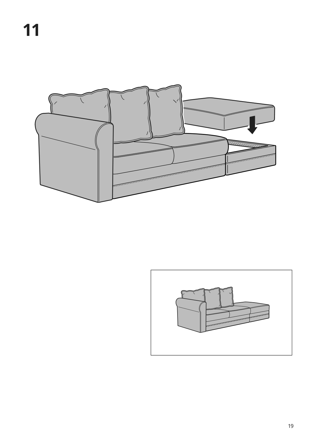 Assembly instructions for IKEA Haerlanda cover for armrest ljungen light green | Page 19 - IKEA HÄRLANDA sectional, 5-seat corner 093.203.37