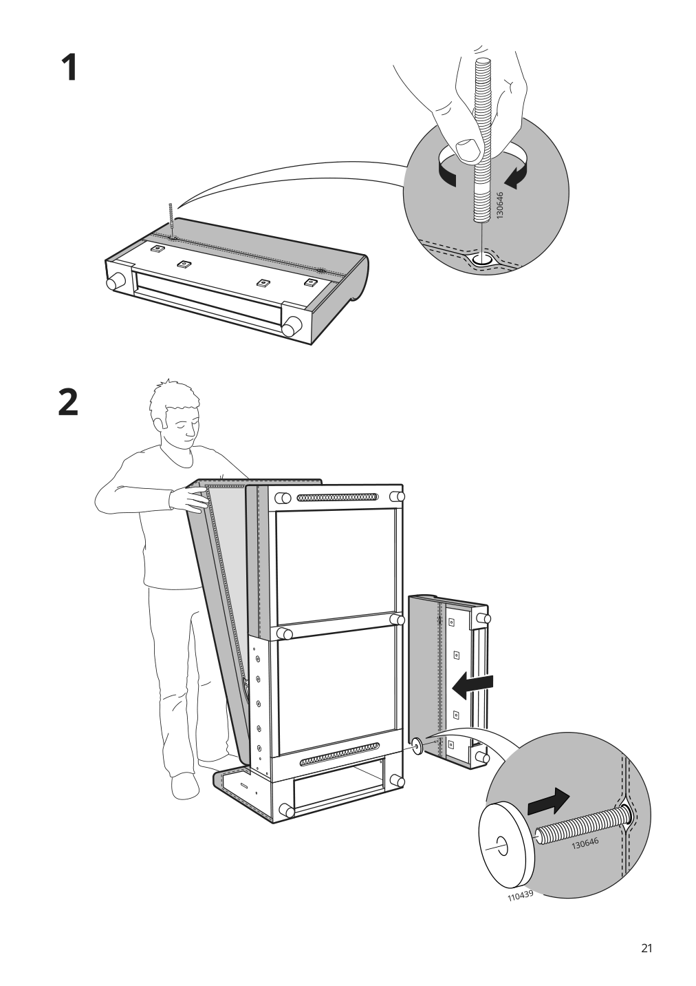 Assembly instructions for IKEA Haerlanda cover for armrest sporda natural | Page 21 - IKEA HÄRLANDA cover for sectional, 4-seat 593.206.79