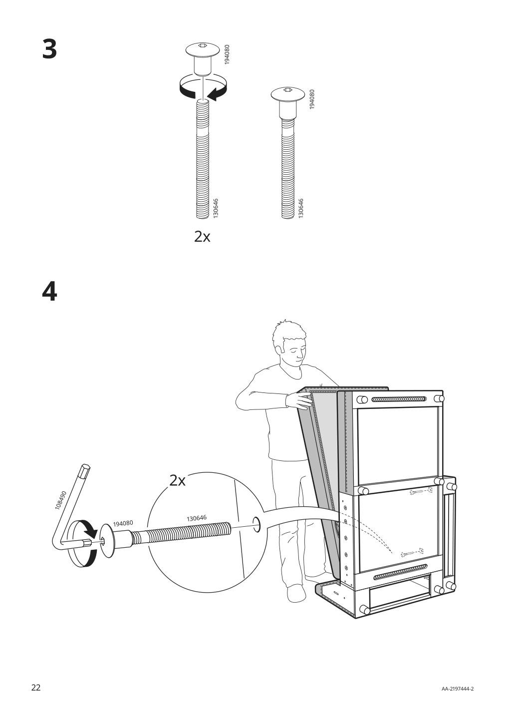 Assembly instructions for IKEA Haerlanda cover for armrest ljungen light green | Page 22 - IKEA HÄRLANDA sectional, 5-seat corner 093.203.37