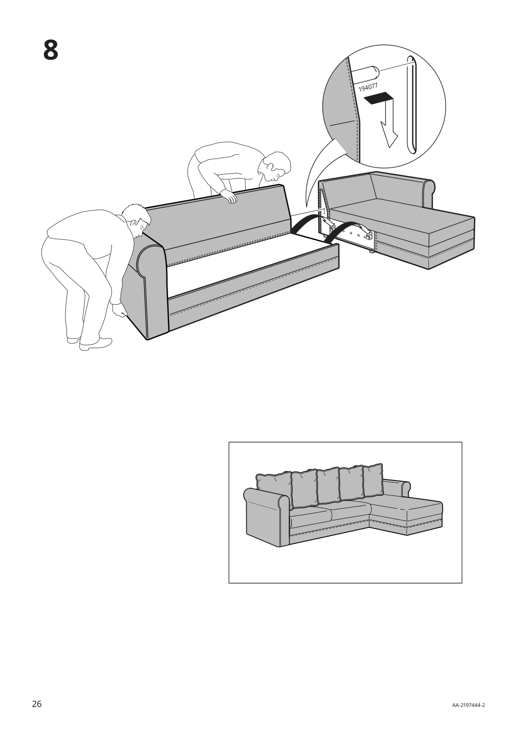 Assembly instructions for IKEA Haerlanda cover for armrest ljungen light green | Page 26 - IKEA HÄRLANDA cover for sectional, 5-seat 793.206.97