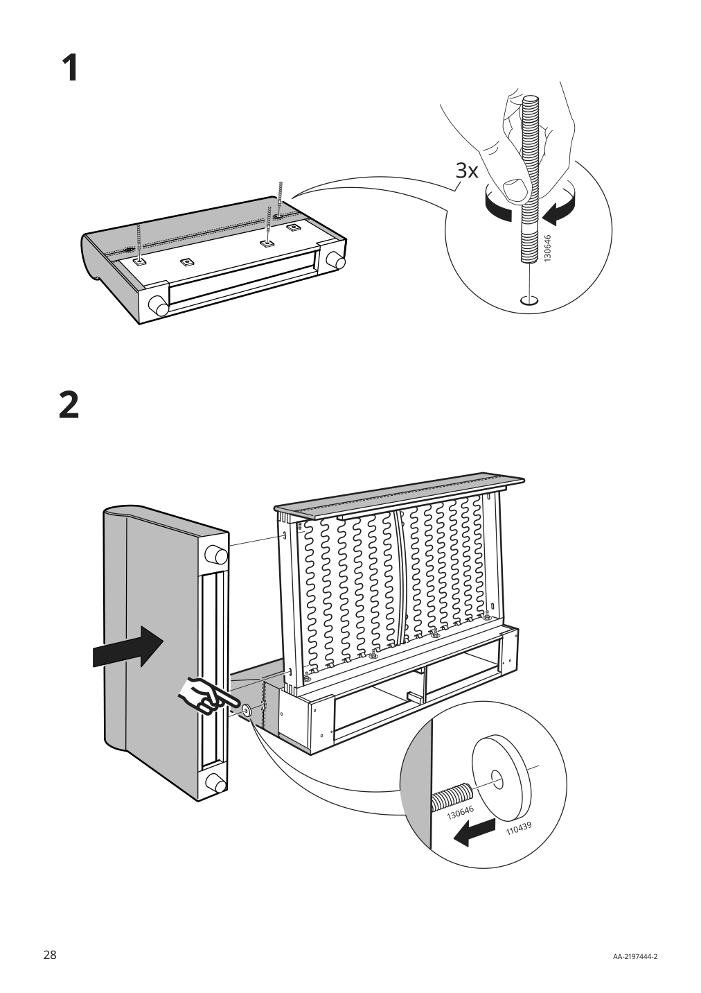 Assembly instructions for IKEA Haerlanda cover for armrest ljungen light red | Page 28 - IKEA HÄRLANDA cover for loveseat 493.205.90