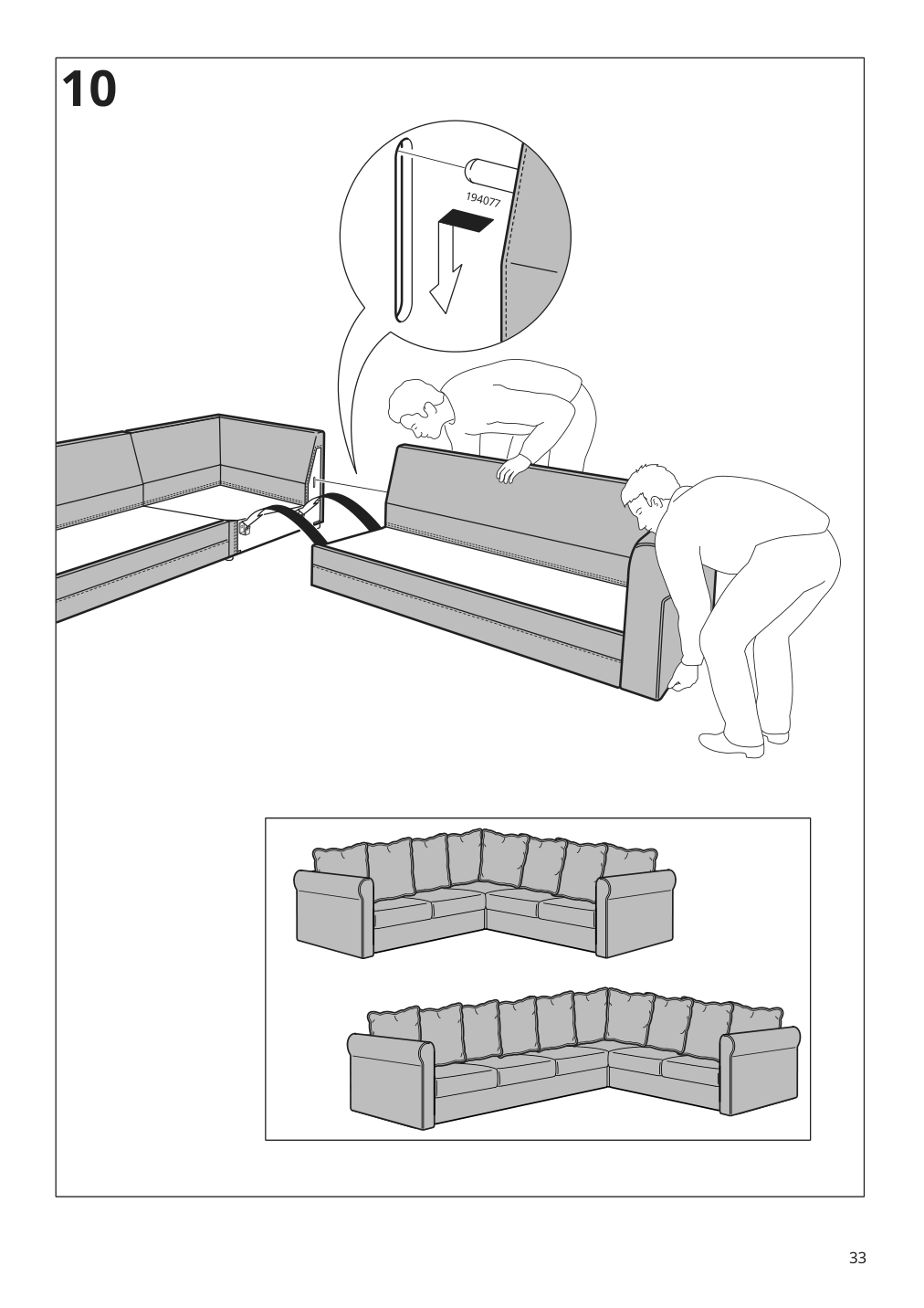 Assembly instructions for IKEA Haerlanda cover for armrest sporda natural | Page 33 - IKEA HÄRLANDA sectional, 4-seat 293.252.54