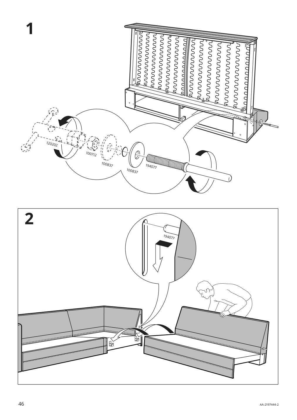 Assembly instructions for IKEA Haerlanda cover for armrest sporda natural | Page 46 - IKEA HÄRLANDA cover for sectional, 4-seat 593.206.79