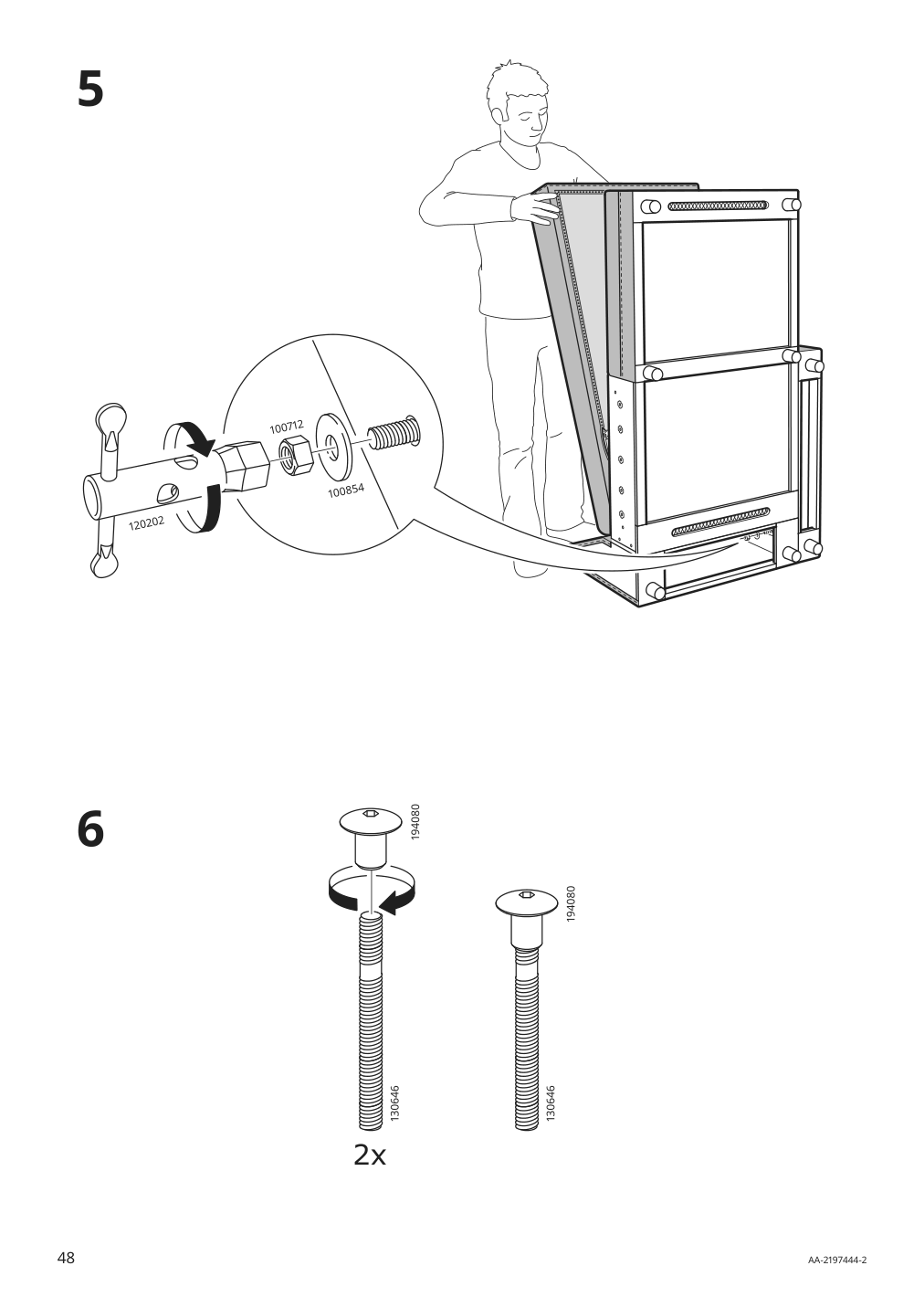 Assembly instructions for IKEA Haerlanda cover for armrest sporda natural | Page 48 - IKEA HÄRLANDA chaise cover 093.207.28