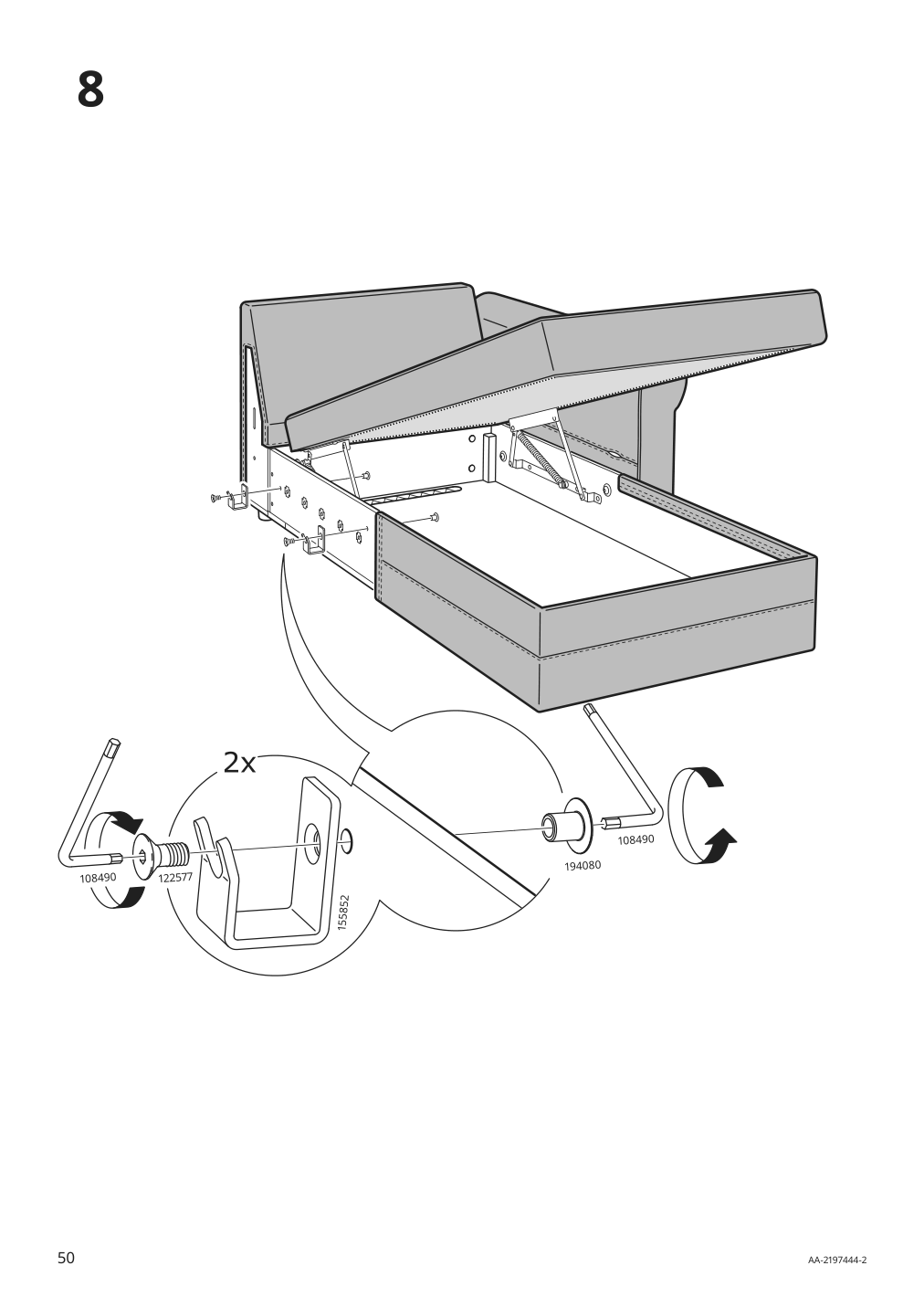 Assembly instructions for IKEA Haerlanda cover for armrest sporda natural | Page 50 - IKEA HÄRLANDA cover for sectional, 4-seat 593.206.79