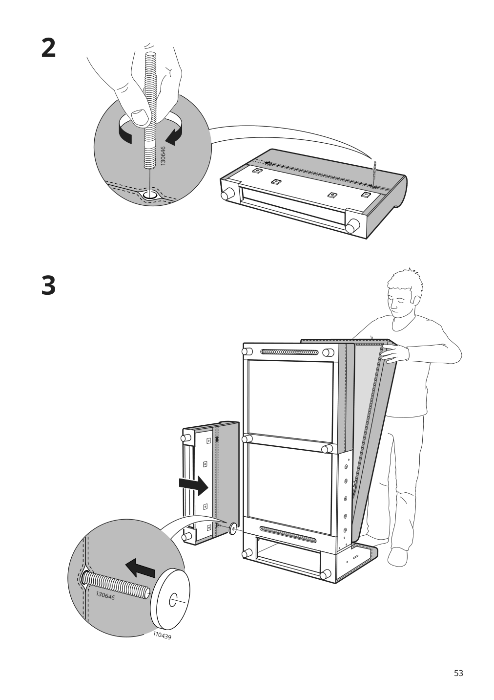 Assembly instructions for IKEA Haerlanda cover for armrest sporda natural | Page 53 - IKEA HÄRLANDA sectional, 4-seat 293.252.54