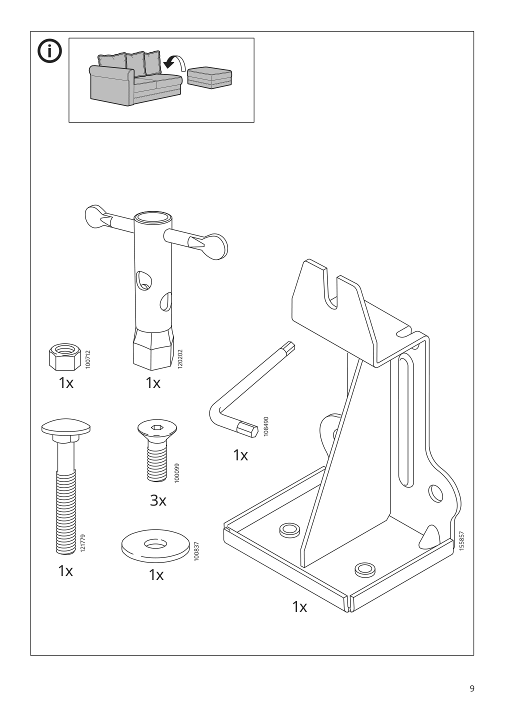 Assembly instructions for IKEA Haerlanda cover for armrest ljungen light green | Page 9 - IKEA HÄRLANDA sectional, 5-seat corner 093.203.37