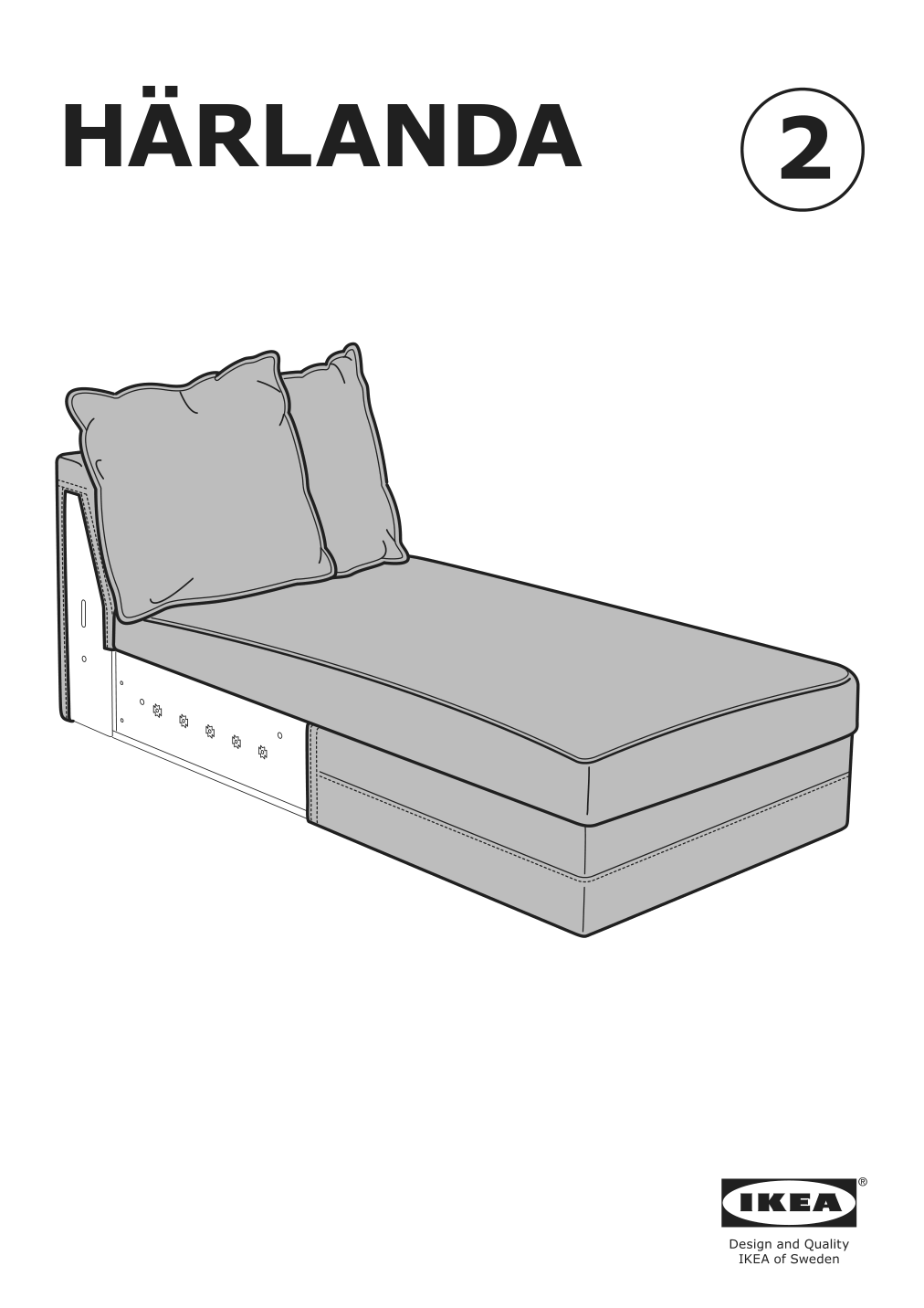 Assembly instructions for IKEA Haerlanda cover for chaise section sporda natural | Page 1 - IKEA HÄRLANDA cover for sectional, 4-seat 993.252.84