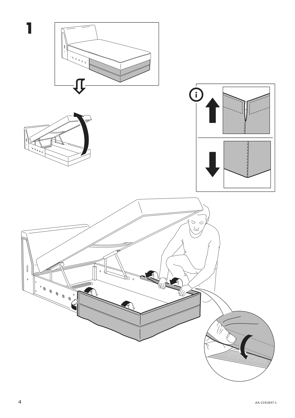 Assembly instructions for IKEA Haerlanda cover for chaise section ljungen medium gray | Page 4 - IKEA HÄRLANDA cover for chaise section 304.552.30