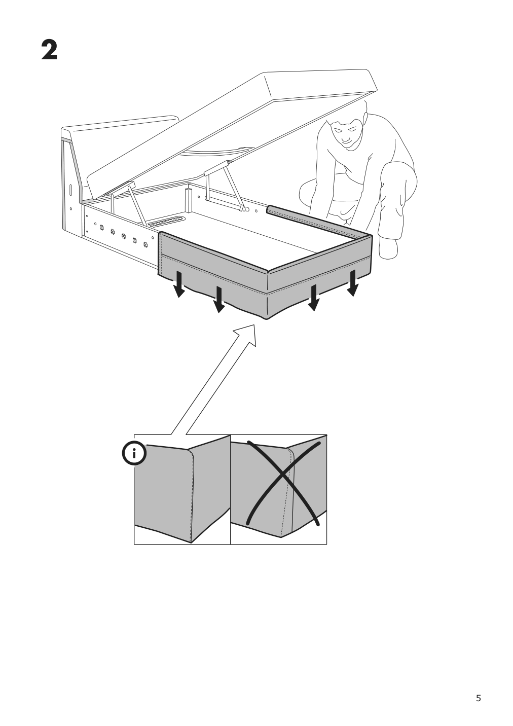 Assembly instructions for IKEA Haerlanda cover for chaise section ljungen light green | Page 5 - IKEA HÄRLANDA cover for sectional, 5-seat 793.206.97